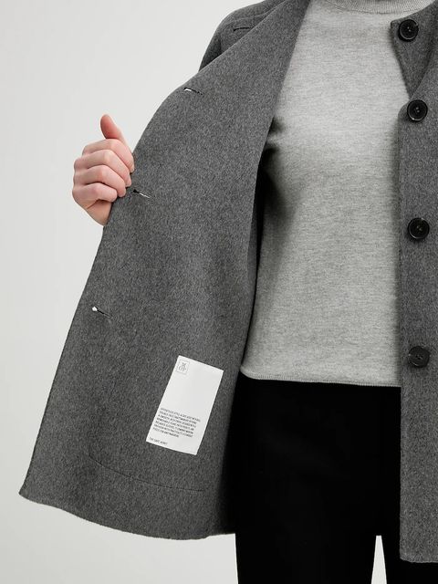 Marc O'Polo płaszcz z dodatkiem wełny kolor szary 600024370013