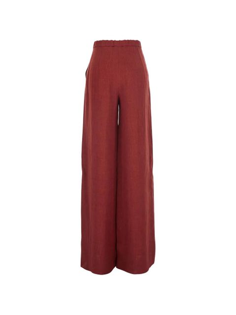 Max Mara drawstring linen palazzo pants - Red - zdjęcie produktu nr 2