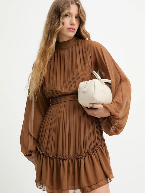 Answear.LAB sukienka kolor beżowy mini rozkloszowana - zdjęcie produktu nr 1