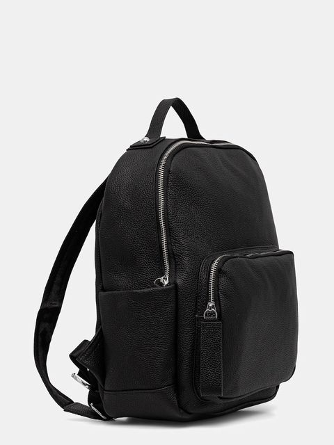 Answear.LAB plecak skórzany damski kolor czarny mały gładki