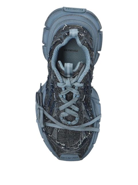 Balenciaga 3XL distressed lace-up sneakers - Blue
