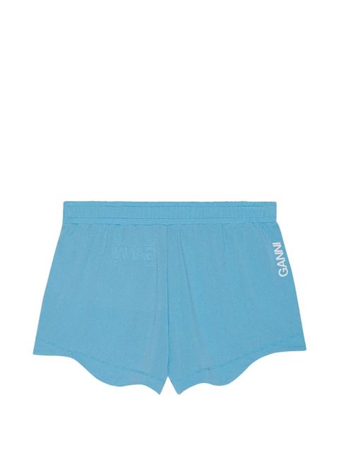 GANNI logo-print shorts - Blue - zdjęcie produktu nr 1