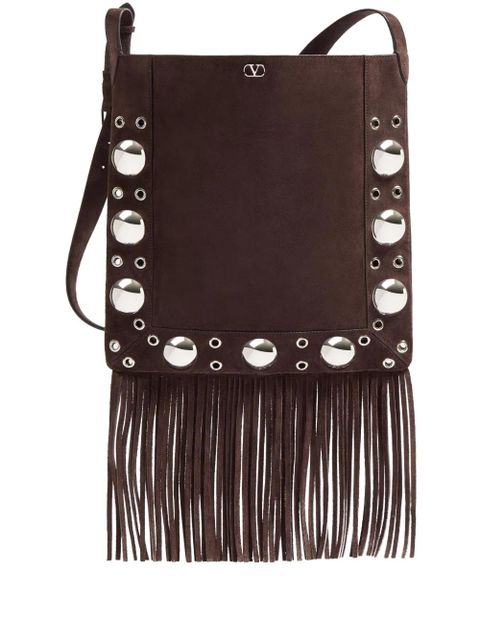 Valentino Garavani Nellcôte suede shoulder bag - Brown - zdjęcie produktu nr 1