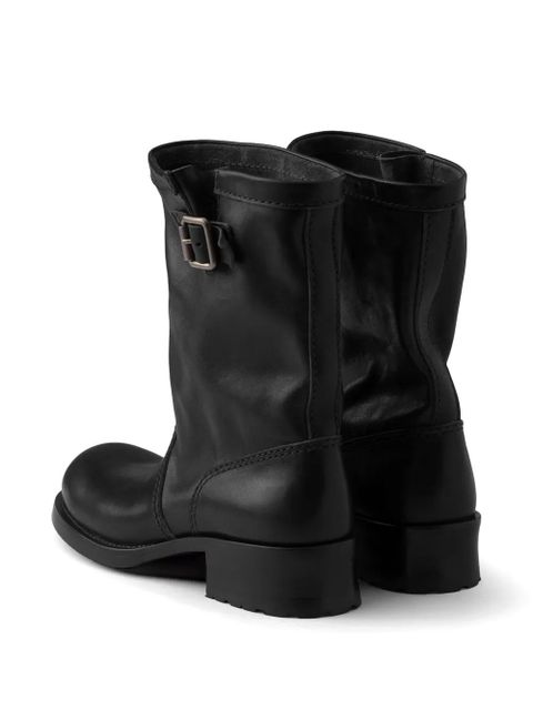Prada leather mid-calf boots - Black