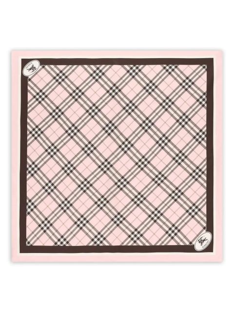 Burberry check-pattern logo scarf - Pink - zdjęcie produktu nr 1