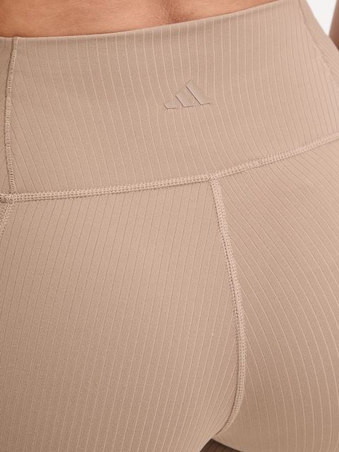 adidas Performance legginsy do jogi All me damskie kolor beżowy gładkie JW7589