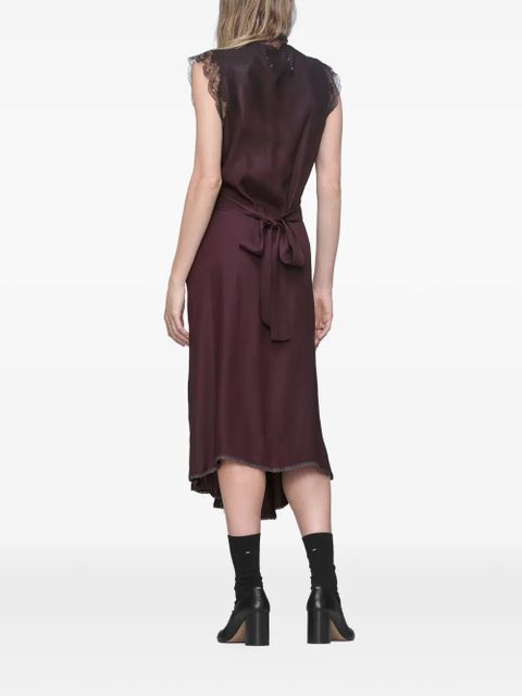 Maison Margiela lace-detail midi dress - Purple