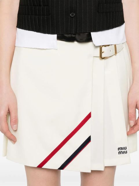Miu Miu pleated mini skirt - Neutrals