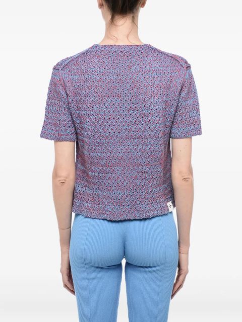 Jil Sander open-knit short-sleeve top - Blue