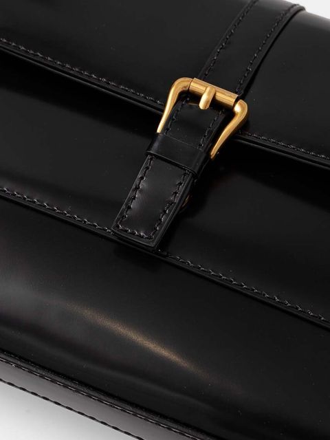 By Far torebka skórzana kolor czarny 19PFMDASBLWMED