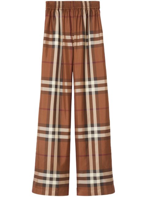Burberry Alex Vintage-Check silk trousers - Brown