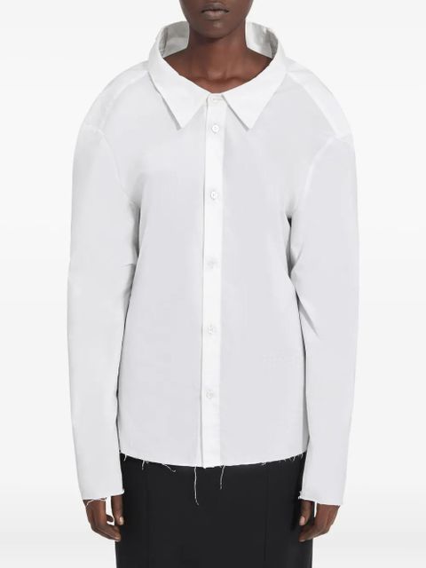 MM6 Maison Margiela oversized-collar frayed-hem shirt - White