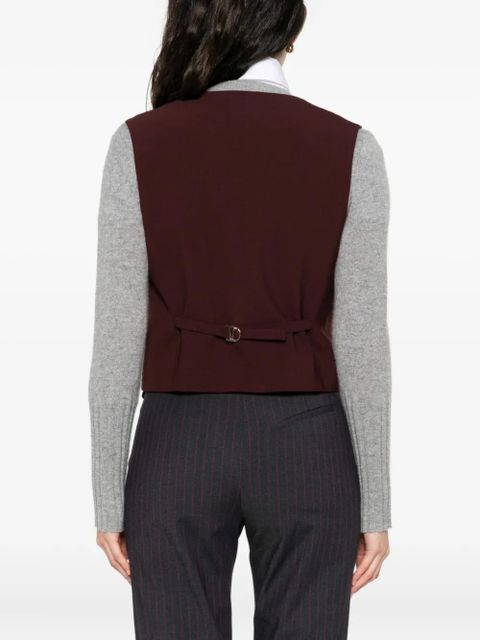 Maje button-fastening sleeveless vest - Red