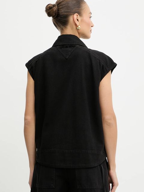 Pinko bezrękawnik bawełniany damski kolor czarny przejściowy 105237 A2M8 - zdjęcie produktu nr 2