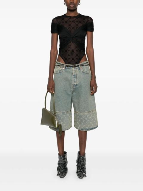 Marine Serre draped jersey bodysuit - Black - zdjęcie produktu nr 2