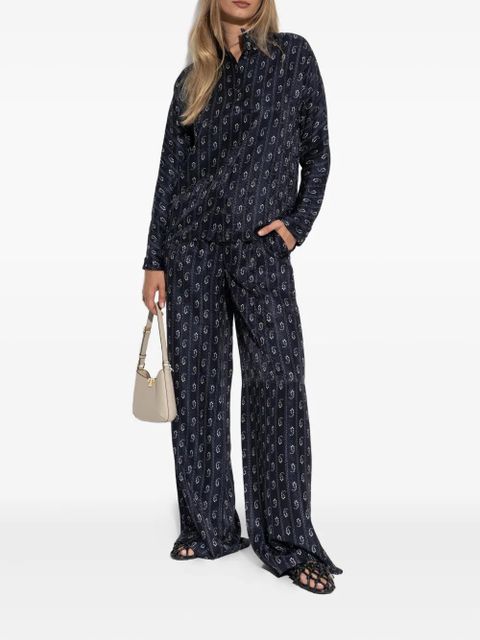 Tory Burch paisley print wide-leg trousers - Blue - zdjęcie produktu nr 2