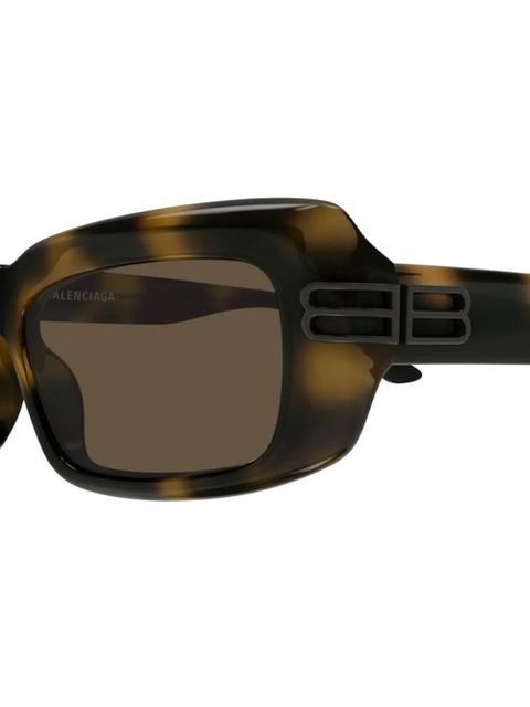 Balenciaga rectangle-frame logo-detail sunglasses - Brown