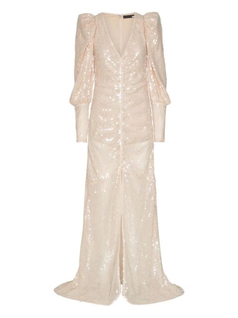 ROTATE BIRGER CHRISTENSEN sequin-embellishment puff-sleeve maxi dress - Pink - zdjęcie produktu nr 1