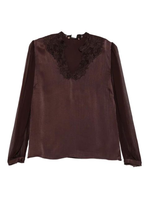 TWINSET lace-detailing blouse - Brown - zdjęcie produktu nr 1