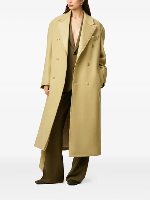 AMI Paris double-breasted wool long coat - Green