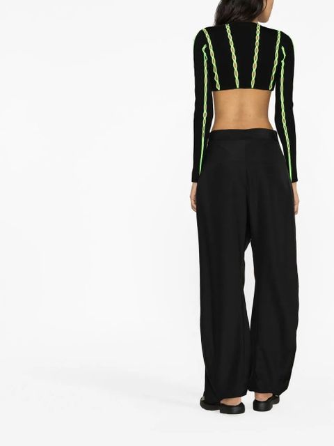 AMBUSH contrast-trim cropped cardigan - Black