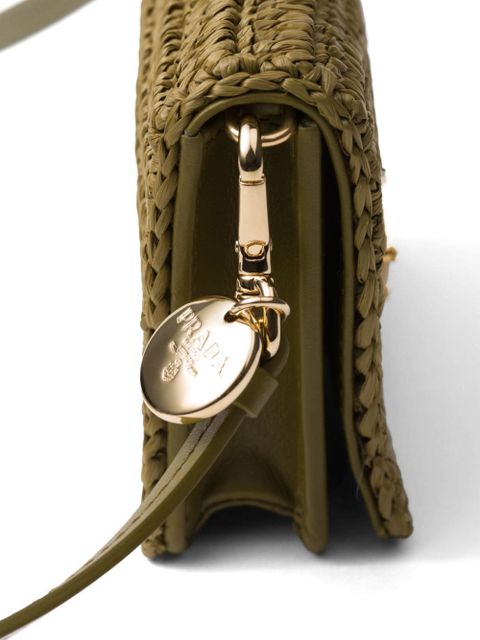 Prada enamel triangle logo crochet purse - Green