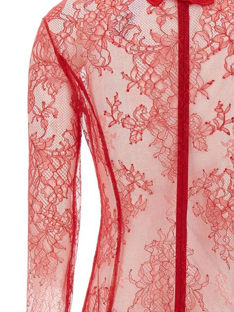 Blumarine floral-lace high-neck bodysuit - Red