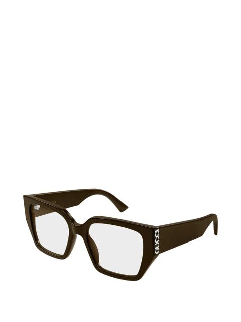 Gucci Eyewear logo-lettering glasses - Brown - zdjęcie produktu nr 2