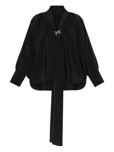 Max Mara tie-front silk blouse - Black - zdjęcie produktu nr 1