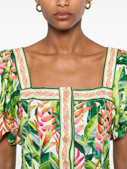 FARM Rio floral-print mini dress - Green
