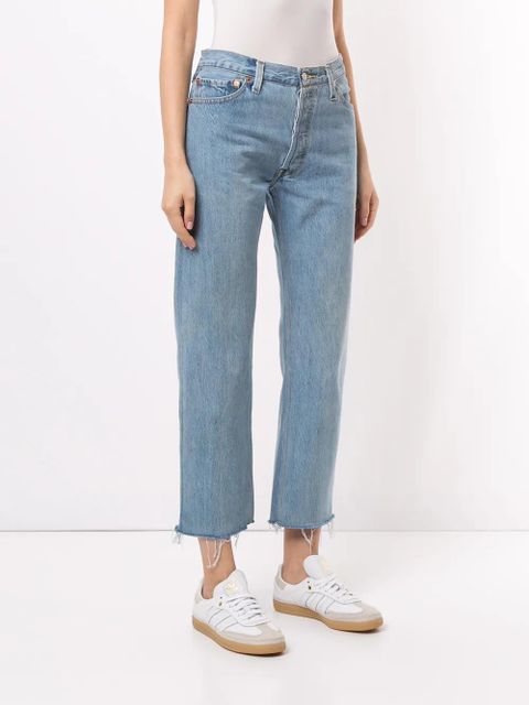 RE/DONE Stove pipe cropped jeans - Blue