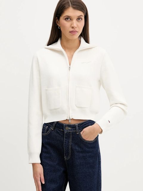 Tommy Jeans kardigan damski kolor beżowy DW0DW22029 - zdjęcie produktu nr 1