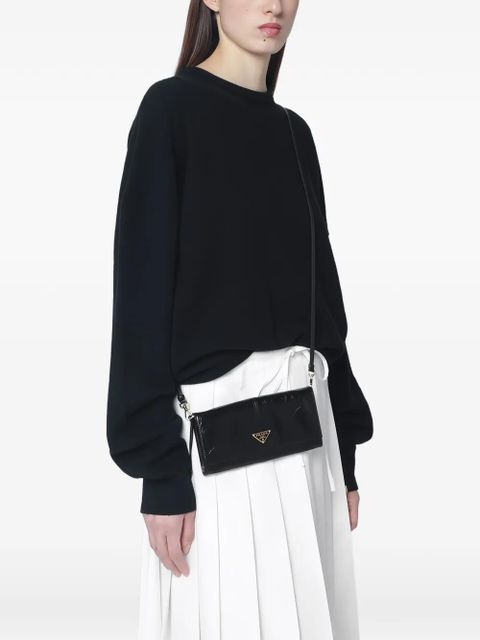 Prada logo-plaque clutch - Black - zdjęcie produktu nr 2