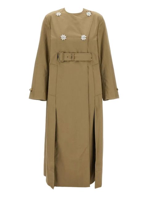 Simone Rocha embellished belted coat - Brown - zdjęcie produktu nr 1