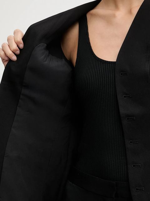 G-Star kamizelka z domieszką wełny 0 kolor czarny jednorzędowa D27756.E068