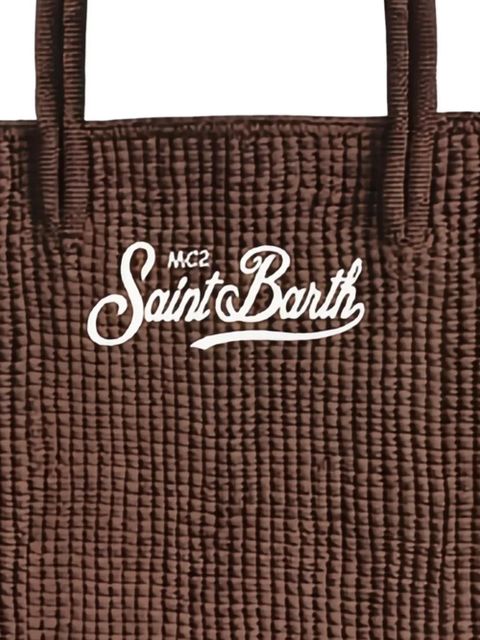 MC2 Saint Barth logo-embroidered raffia tote bag - Brown - zdjęcie produktu nr 2