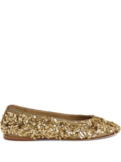 Rabanne sequin-embellished ballet flats - Gold - zdjęcie produktu nr 1