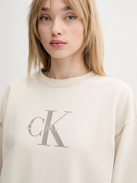 Calvin Klein Jeans bluza damska kolor beżowy LV047B234G