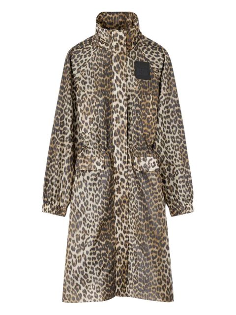 GANNI leopard-print coat - Neutrals