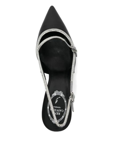 René Caovilla 80mm crystal-embellished pumps - Black