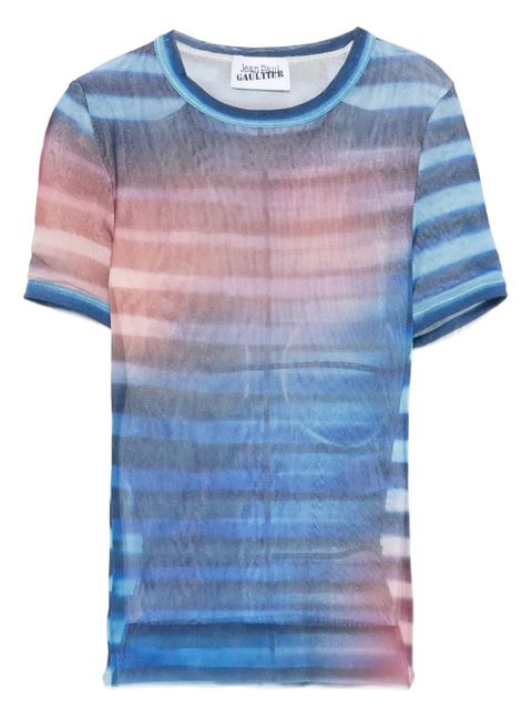Jean Paul Gaultier striped mesh top - Blue - zdjęcie produktu nr 1