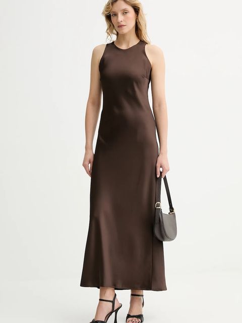 Answear.LAB sukienka kolor brązowy maxi rozkloszowana - zdjęcie produktu nr 2