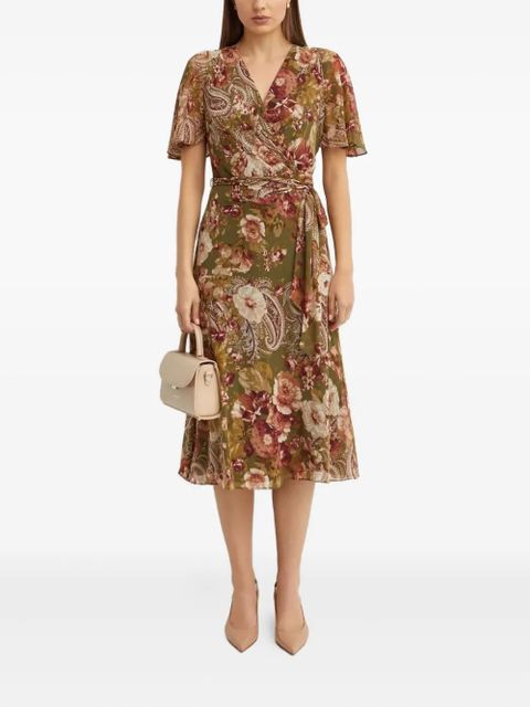 Lauren Ralph Lauren floral-print wrap midi dress - Green - zdjęcie produktu nr 2