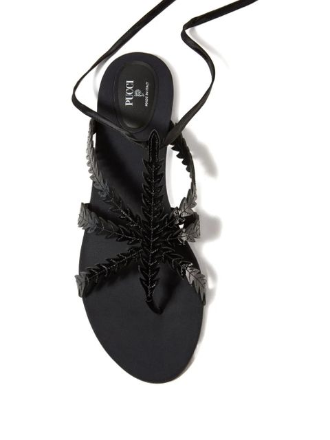 PUCCI feather embellished sandals - Black