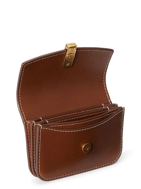 Polo Ralph Lauren portfel skórzany damski kolor brązowy 427P04990