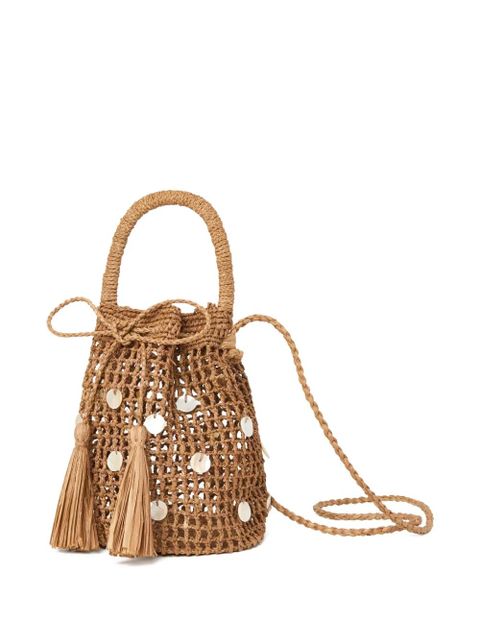 Alanui Precious Moments raffia tassel-detail bucket bag - Brown