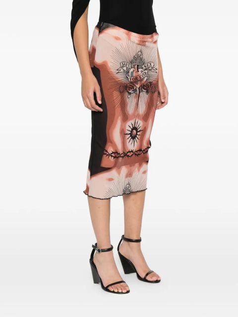 Jean Paul Gaultier tattoo print knee skirt - Neutrals - zdjęcie produktu nr 2