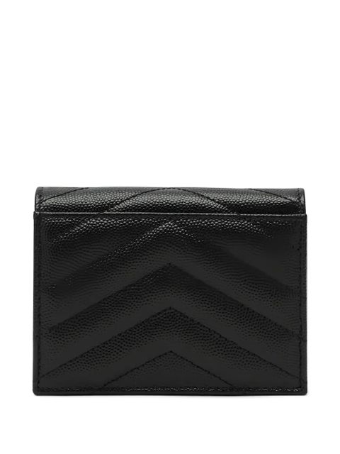 Saint Laurent monogramme chevron card holder - Black