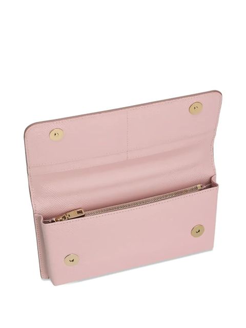 Dolce & Gabbana logo-plaque grained clutch bag - Pink