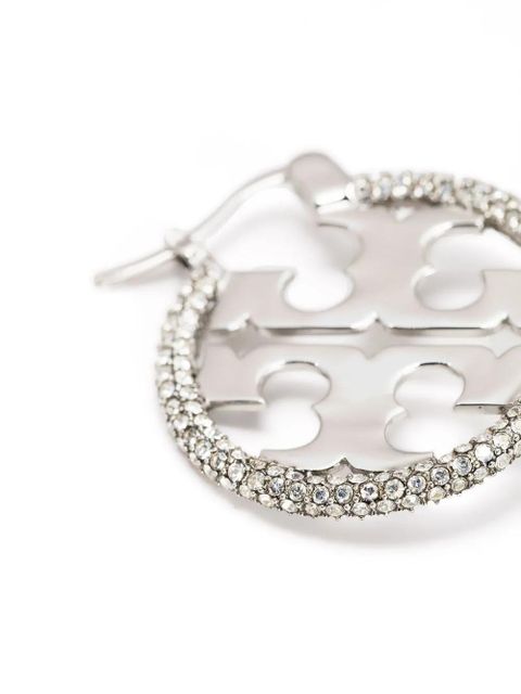 Tory Burch logo round earrings - Grey